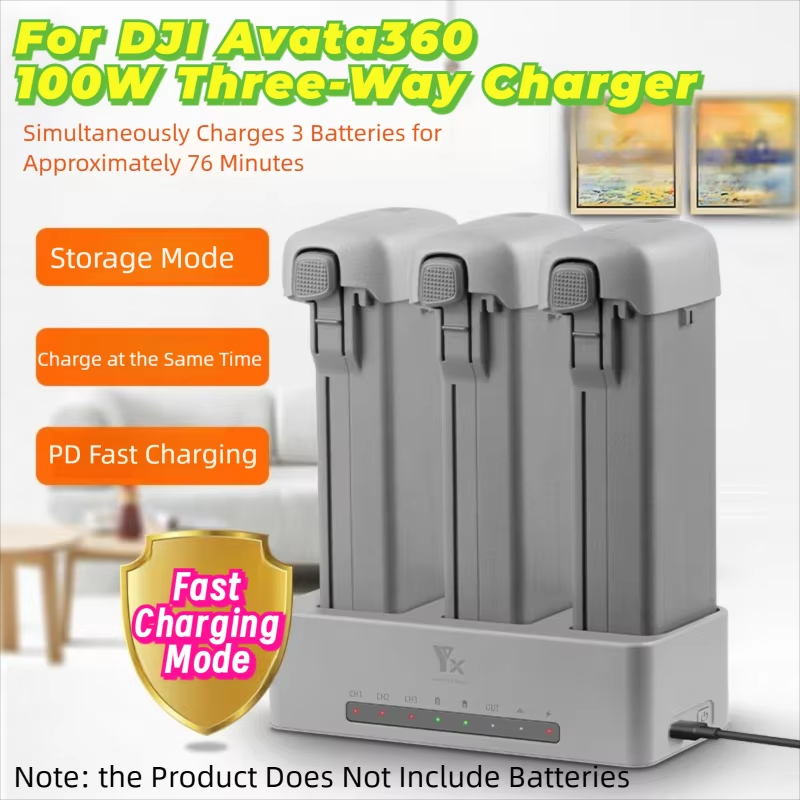 Drone Charging Hub - شاحن سريع ثلاثي الاتجاهات لبطارية طائرة