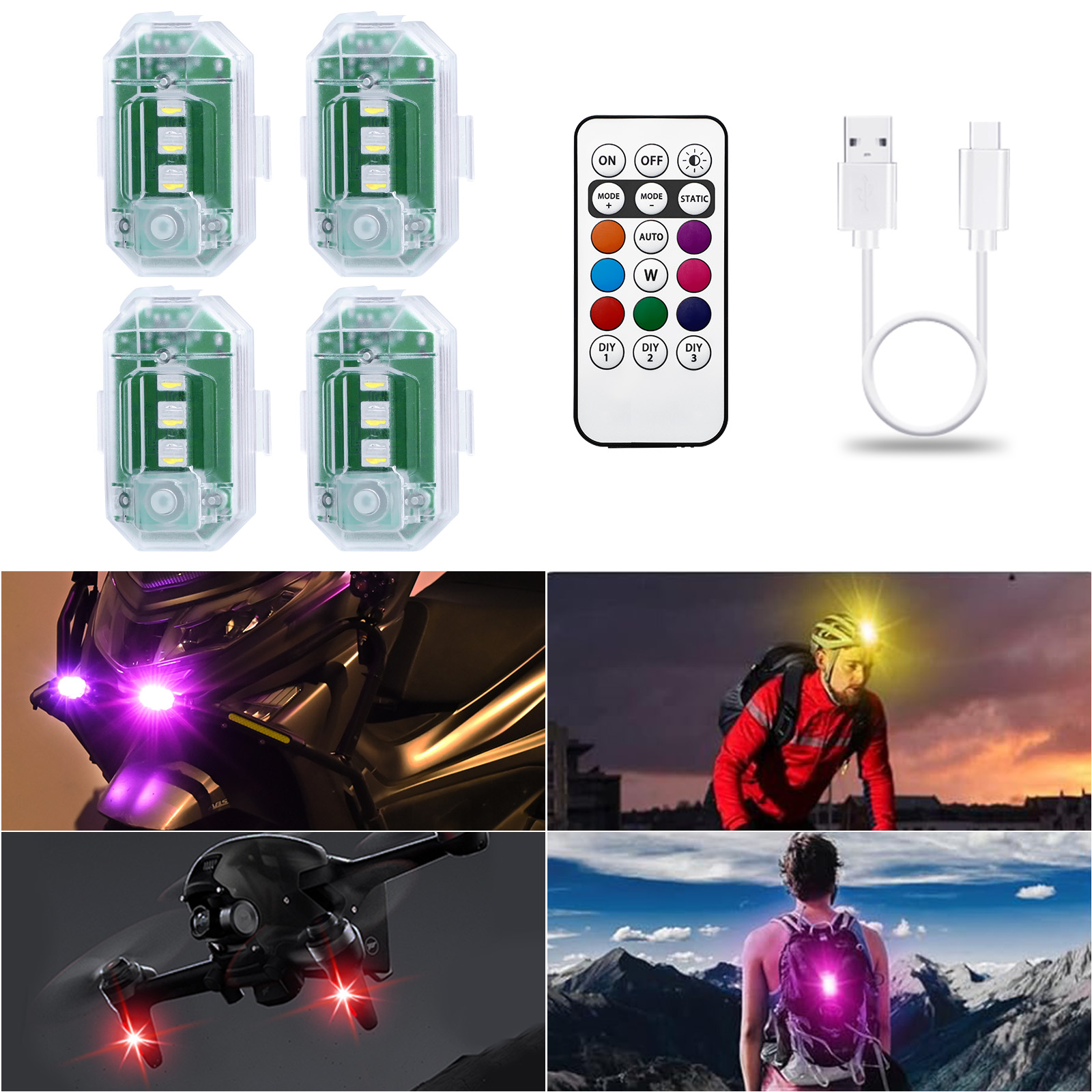 LECART أضواء Led لاسلكية لسيار - مراجعة Drone Strobe Light وسعره